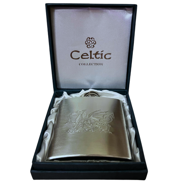 6oz Welsh Dragon Hip Flask