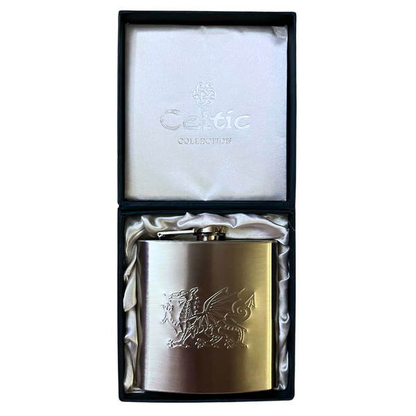 6oz Welsh Dragon Hip Flask