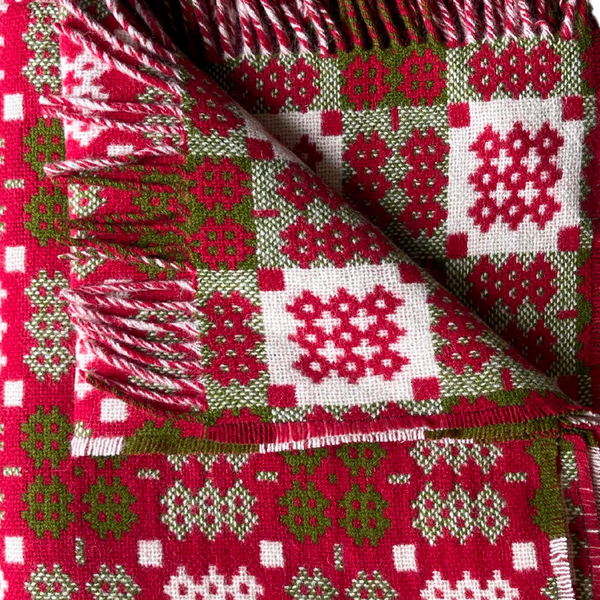 Cymru - Red, Green and White Welsh Tapestry Throw