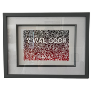 Print "Y Wal Goch" wedi'i Fframio