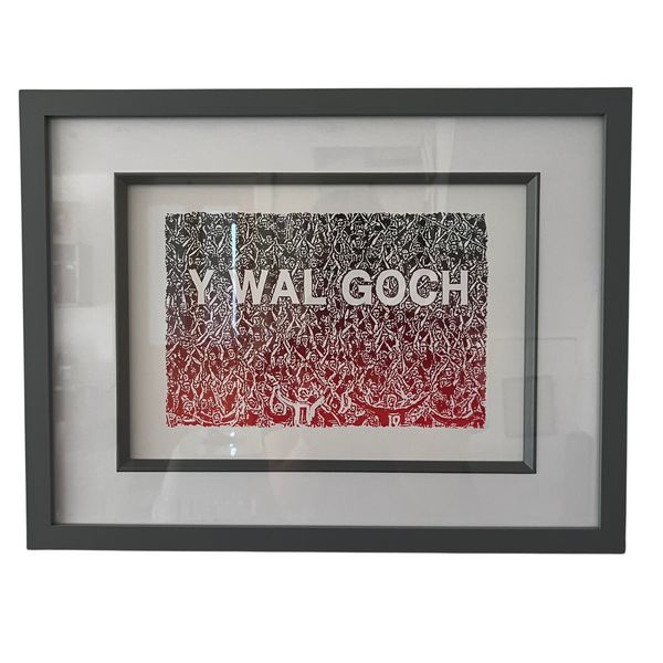 Print "Y Wal Goch" wedi'i Fframio