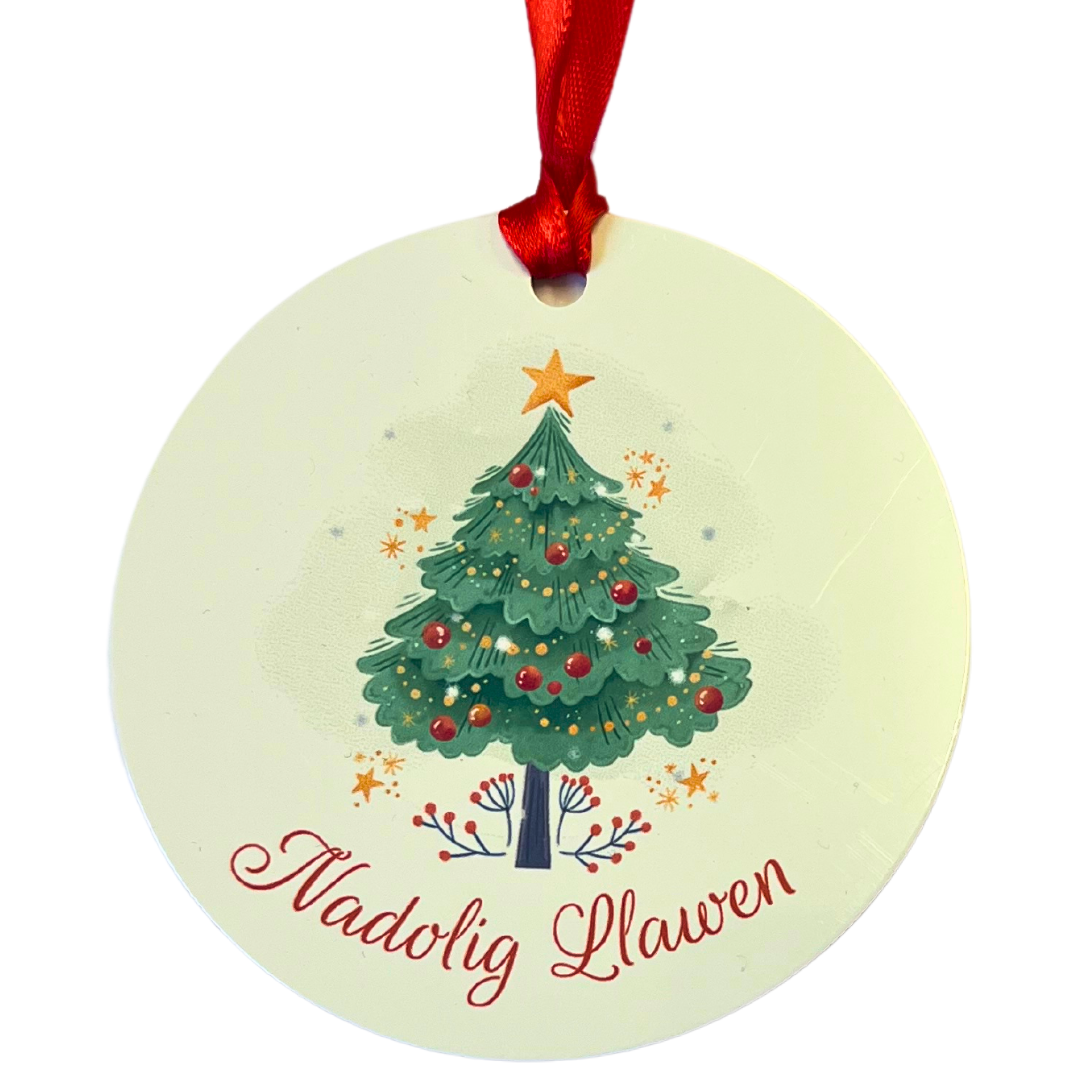 Metal 'Nadolig Llawen' Christmas Decoration - Christmas Tree