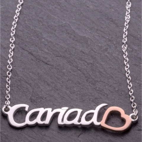 Cariad (Love) Pendant Necklace - PWS828 Rose Gold