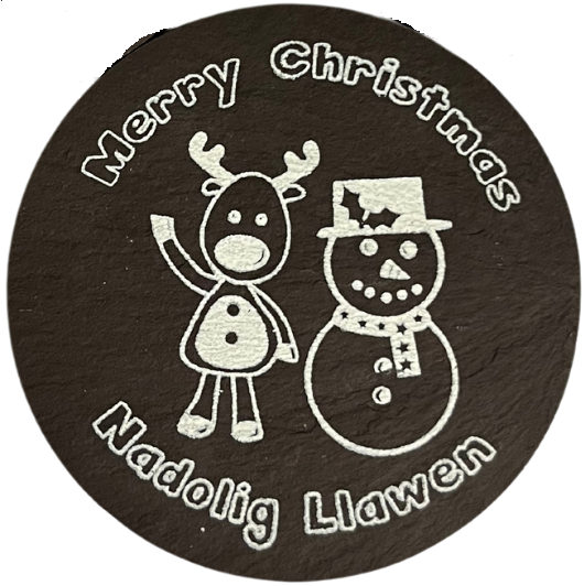 Welsh Slate Nadolig Llawen Christmas Coasters