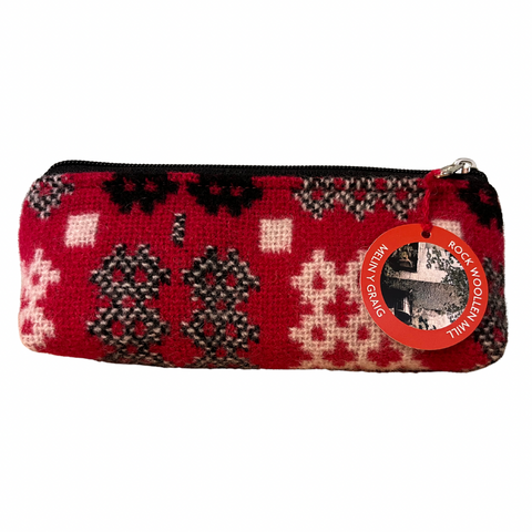 Red Welsh Wool Pencil Case