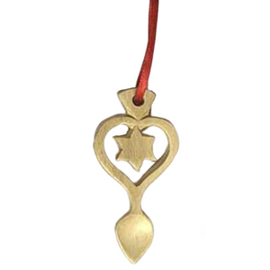 Light Wood Mini Lovespoon Christmas Decoration with Star