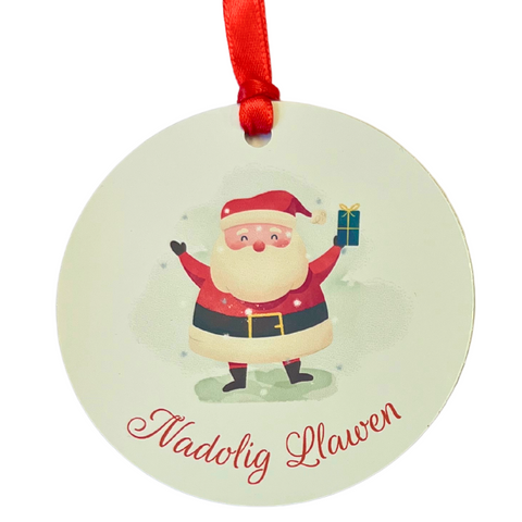 Metal 'Nadolig Llawen' Christmas Decoration - Santa