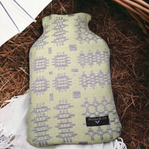 Welsh Tapestry Blanket Print 1 Litre Hot Water Bottle - Olive Green