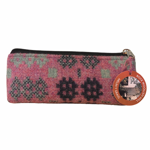 Pink Amaranth Welsh Wool Pencil Case