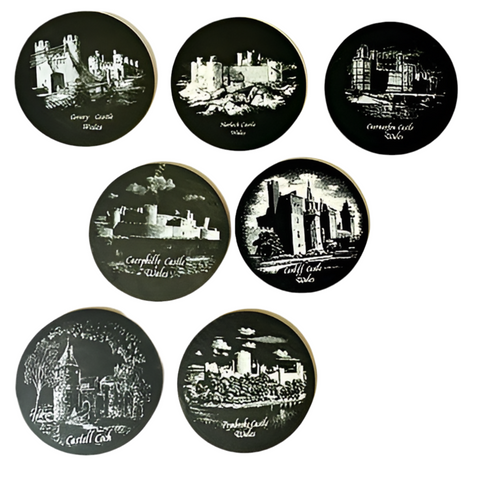 Welsh Castles Slate Coasters