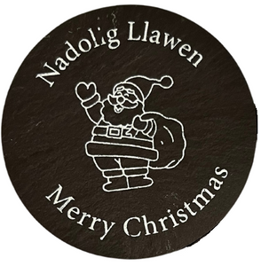 Welsh Slate Nadolig Llawen Christmas Coasters