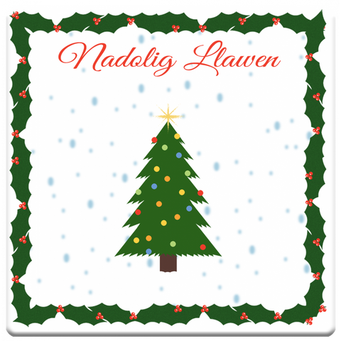 'Nadolig Llawen' Christmas Tree Coaster