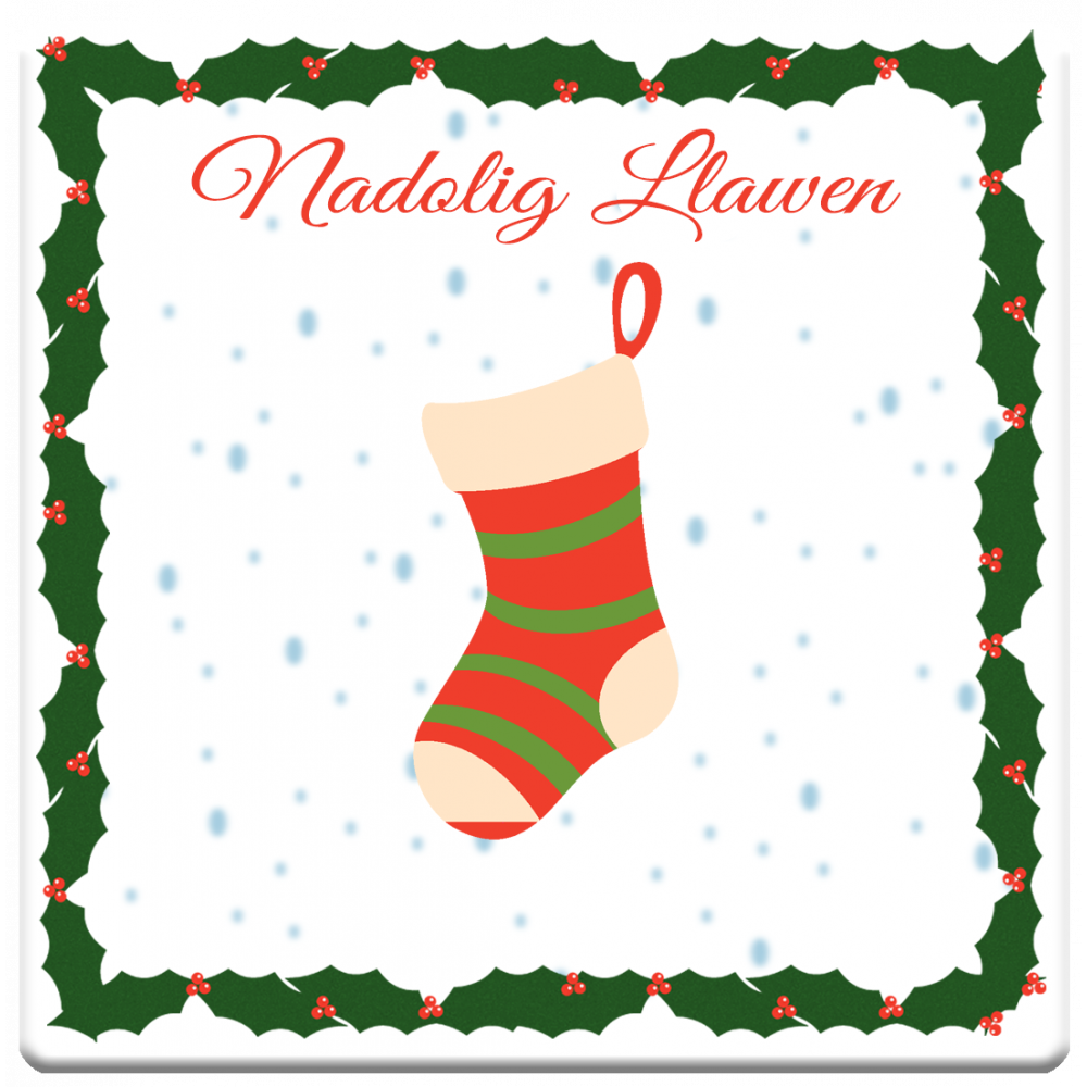 'Nadolig Llawen' Christmas Stocking Coaster