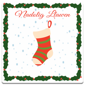 'Nadolig Llawen' Christmas Stocking Coaster