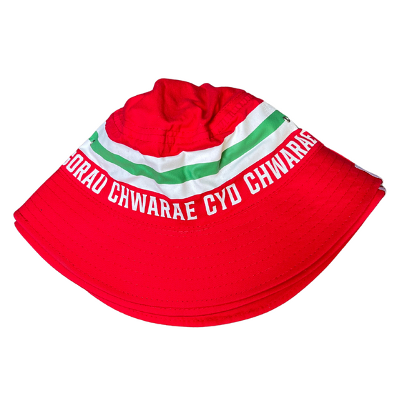 Cymru SO58 Gorau Chwarae Cyd Chwarae Bucket Hat