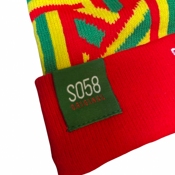 Cymru Red, Yellow and Green striped SO58 Bobble Hat