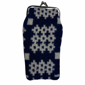 Welsh Tapestry Glasses Case - Navy Blue