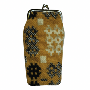 Welsh Tapestry Glasses Case - Mustard Yellow