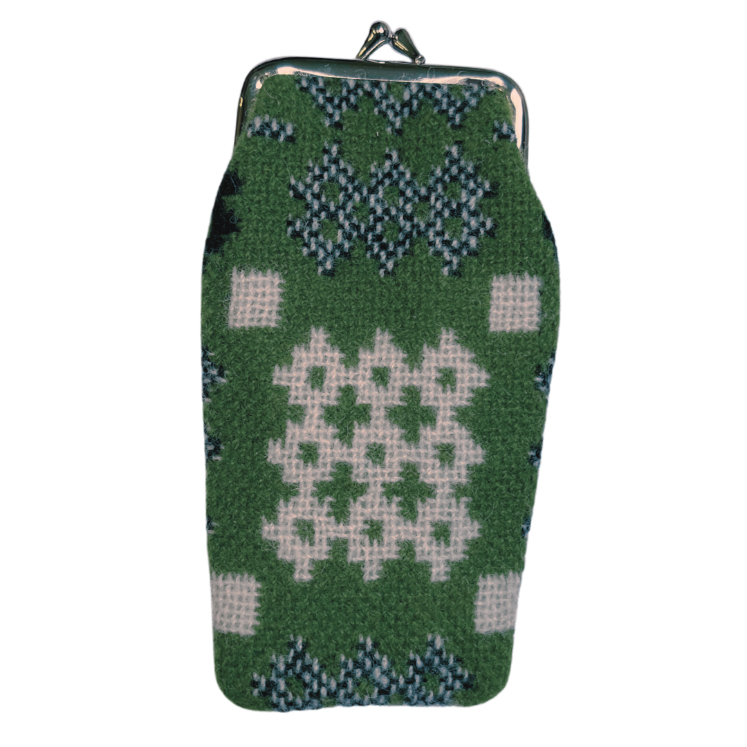 Green Welsh Wool Glasses Case