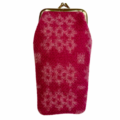 Pink Welsh Wool Glasses Case