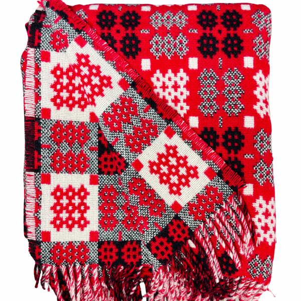 Red Welsh Tapestry Throw - Mihangel