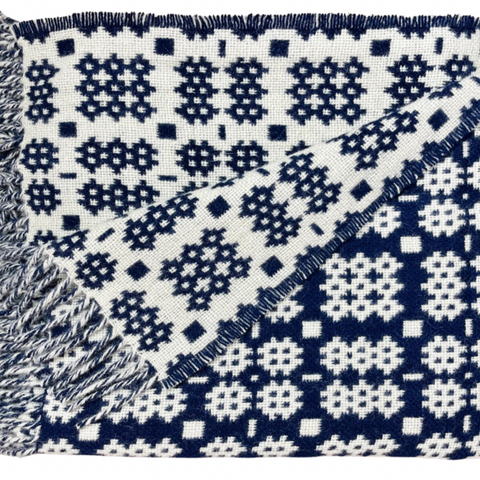 Clettwr - Navy Welsh Tapestry Throw