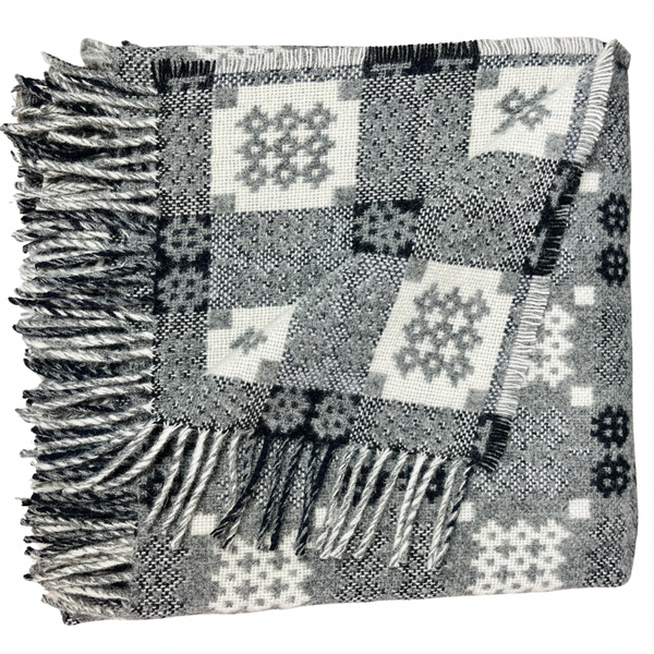 Dark Grey Welsh Tapestry Throw - Rhydowen