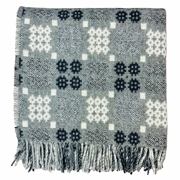 Dark Grey Welsh Tapestry Throw - Rhydowen