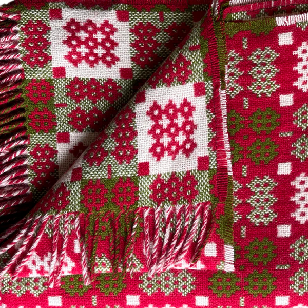 Cymru - Red, Green and White Welsh Tapestry Throw