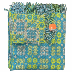 Turquoise - Welsh Tapestry Throw