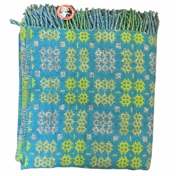 Turquoise - Welsh Tapestry Throw