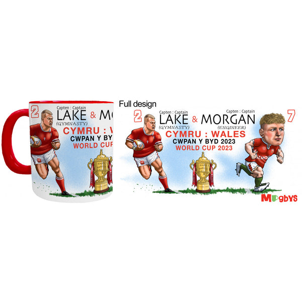 Dewi Lake & Jac Morgan Mug - Wales Rugby Player Mug - Mugbys