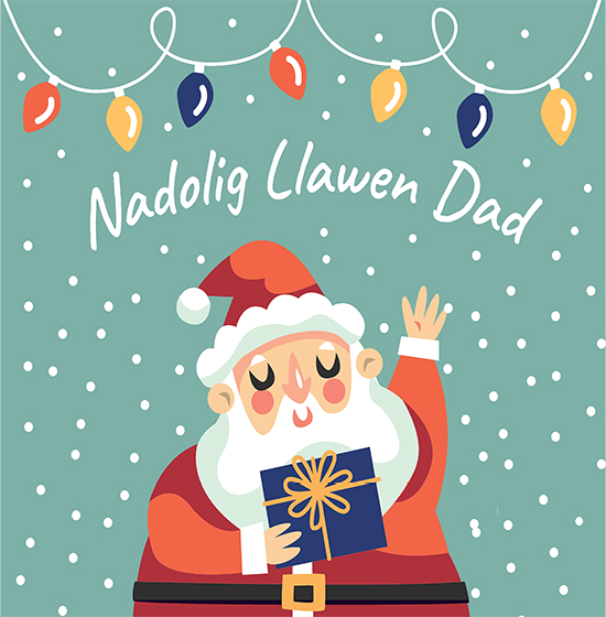 Cerdyn Nadolig - "Nadolig Llawen Dad" - NAD002