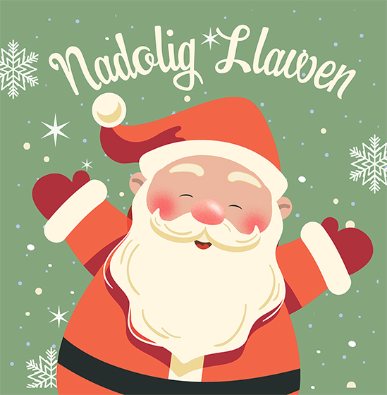 Welsh Christmas Card - "Nadolig Llawen" Santa - NAD011