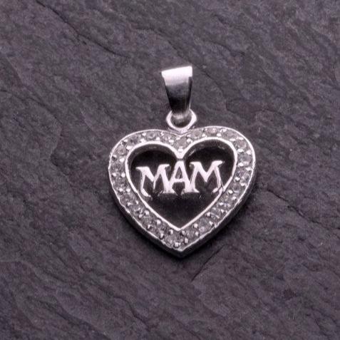 'Mam' Heart Pendant Necklace - PWS827