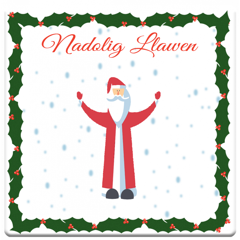 'Nadolig Llawen' Father Christmas Coaster