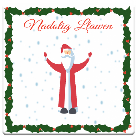 'Nadolig Llawen' Father Christmas Coaster