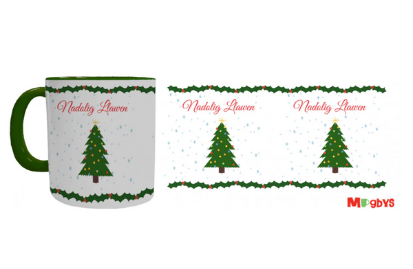 Christmas Tree 'Nadolig Llawen' Mug - Mugby