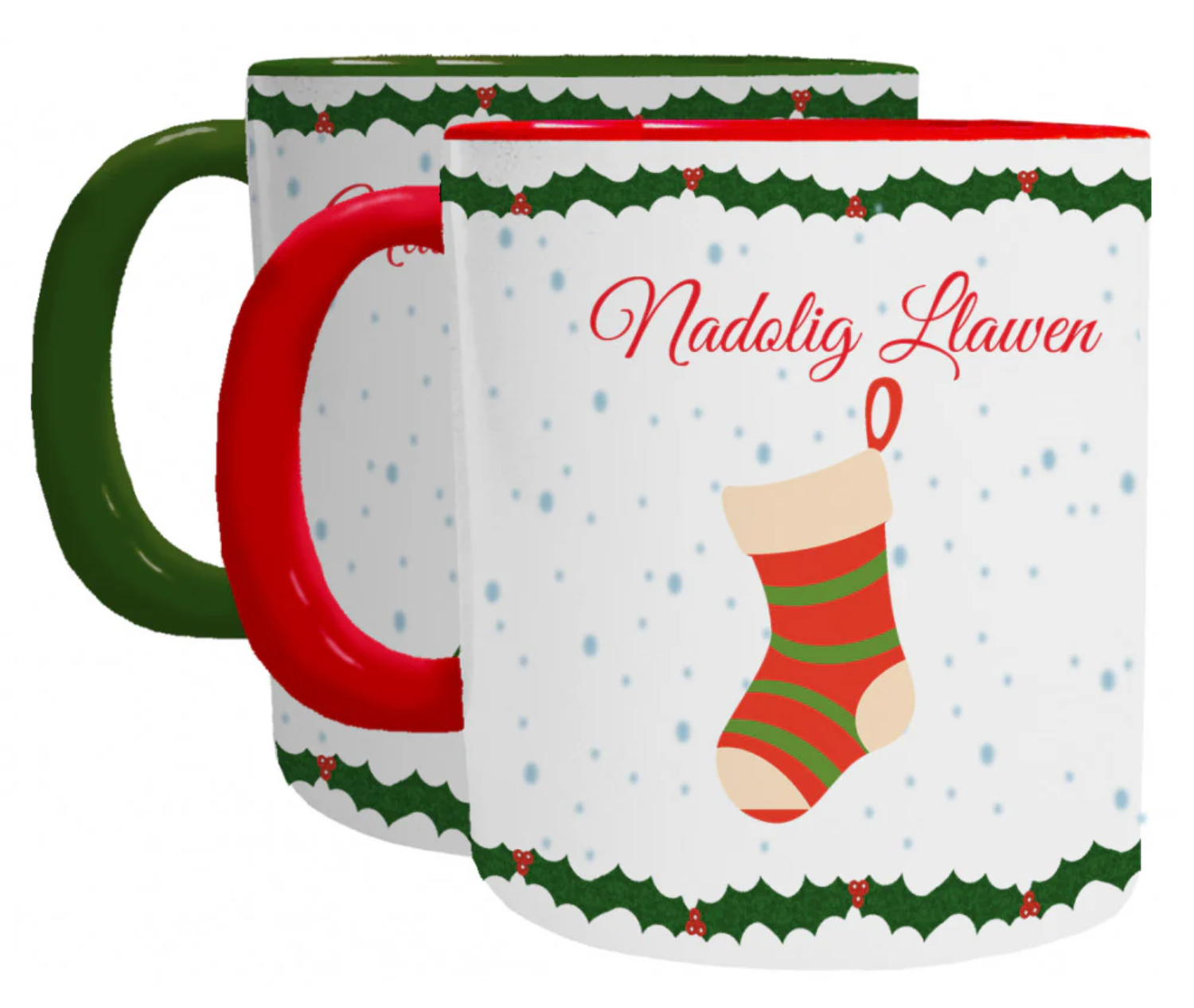 Christmas Stocking 'Nadolig Llawen' Mug - Mugby