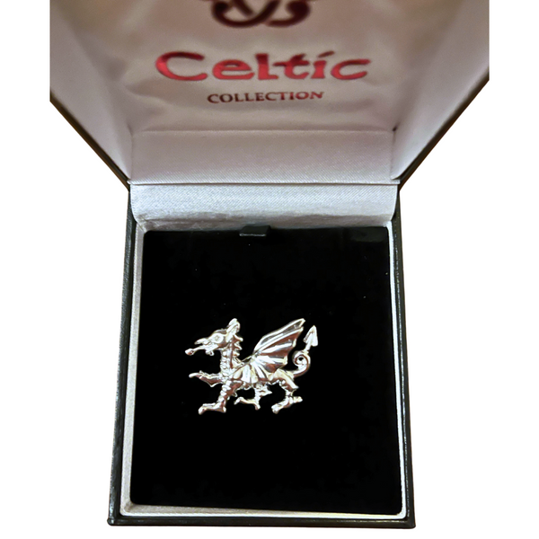 Welsh Dragon Brooch - Sterling Silver