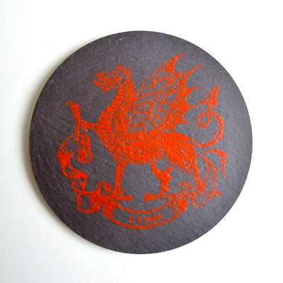 Welsh Red Dragon Slate Coasters