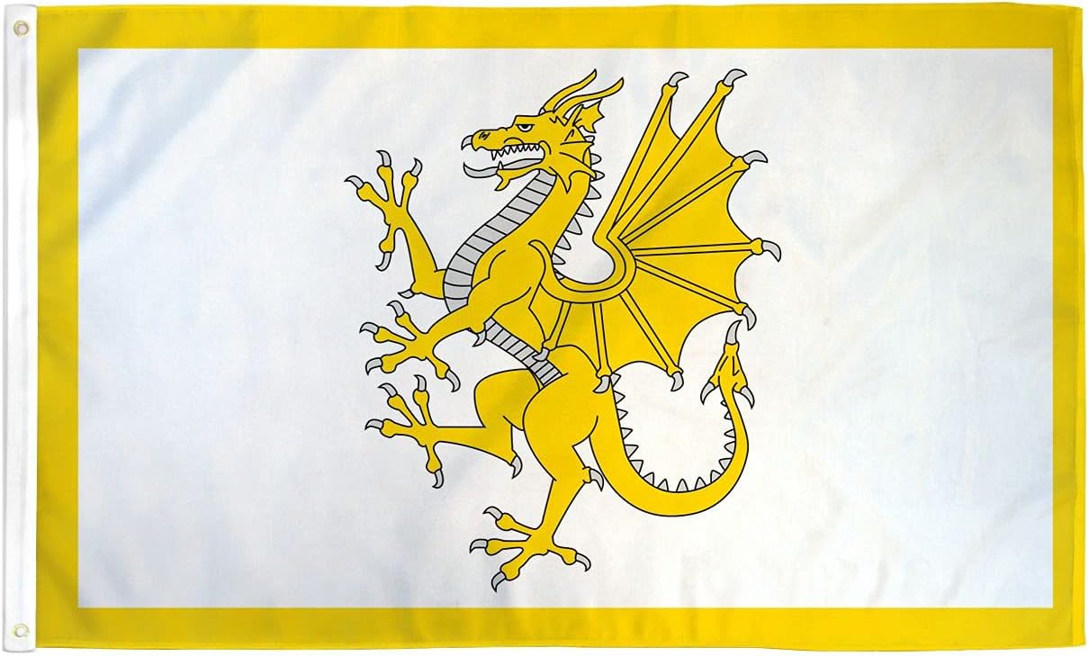 Golden Welsh Dragon Flag 5' x 3' - Welsh Flags