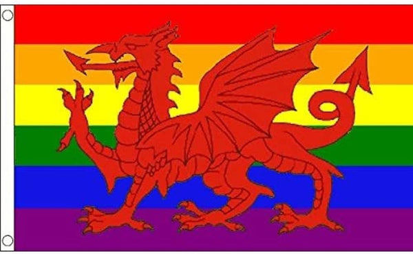 Rainbow Welsh Flag 5' x 3' - Welsh Flags