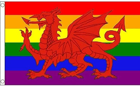 Rainbow Welsh Flag 5' x 3' - Welsh Flags