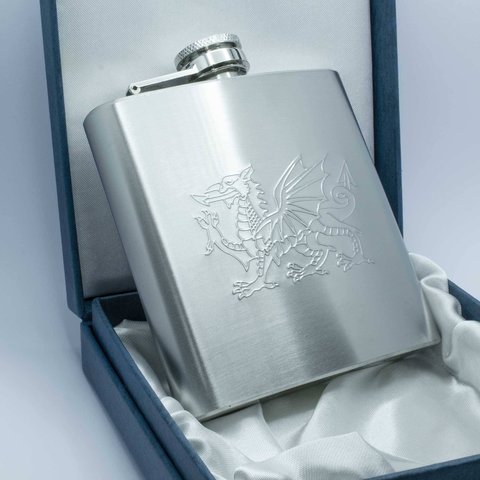 6oz Welsh Dragon Hip Flask