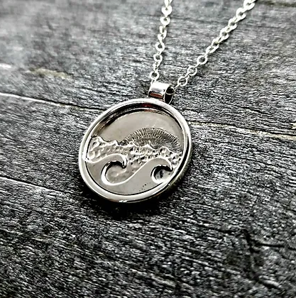 Sea Pendant Necklace - Sterling Silver, Handmade